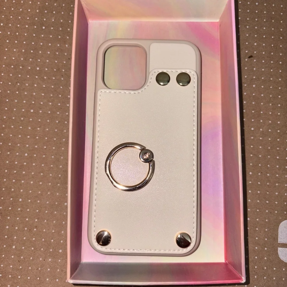 Lameeku Wallet Case Compatible with iPhone 12 Pro Beige